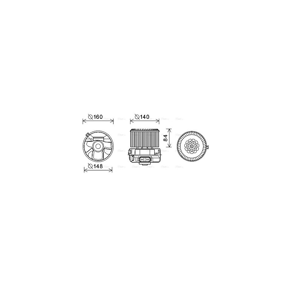 Heater Blower Motor - AVA PE8392