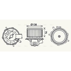 Heater Blower Motor - AVA PE8406