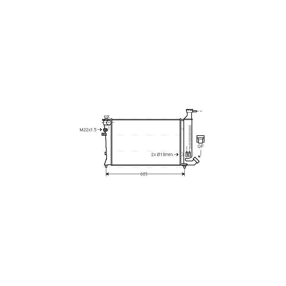 Radiator - Engine Cooling - AVA PEA2136