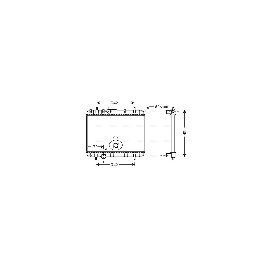 Radiator - Engine Cooling - AVA PEA2247