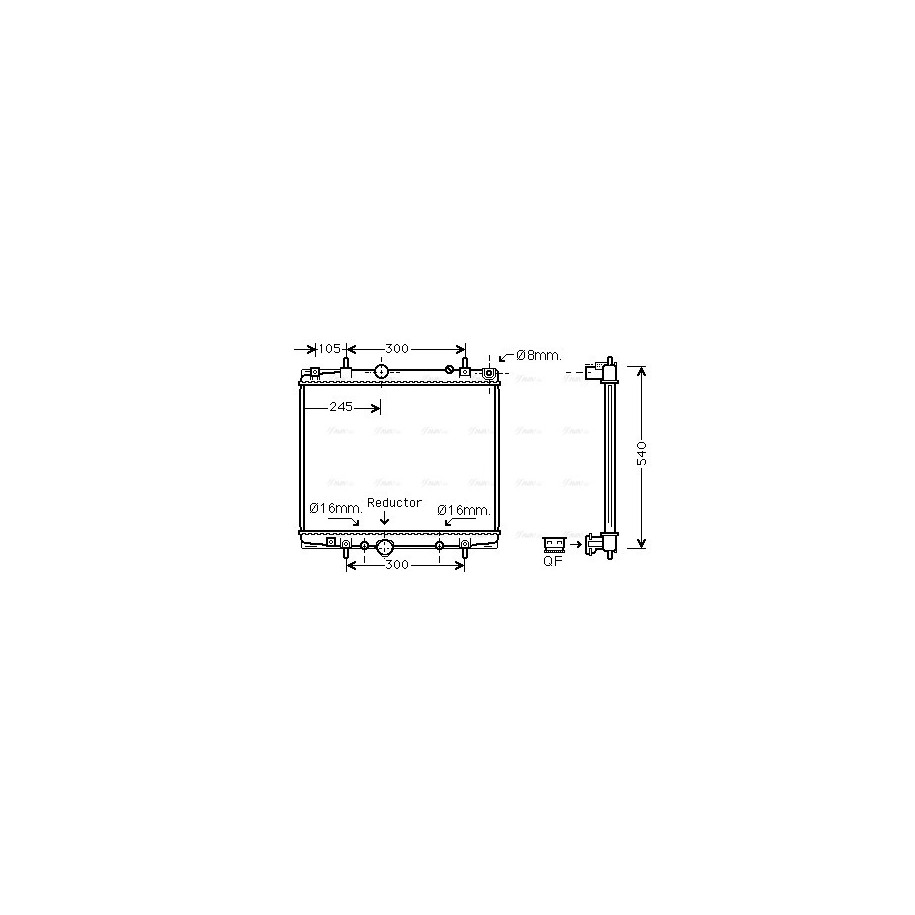 Radiator - Engine Cooling - AVA PEA2275