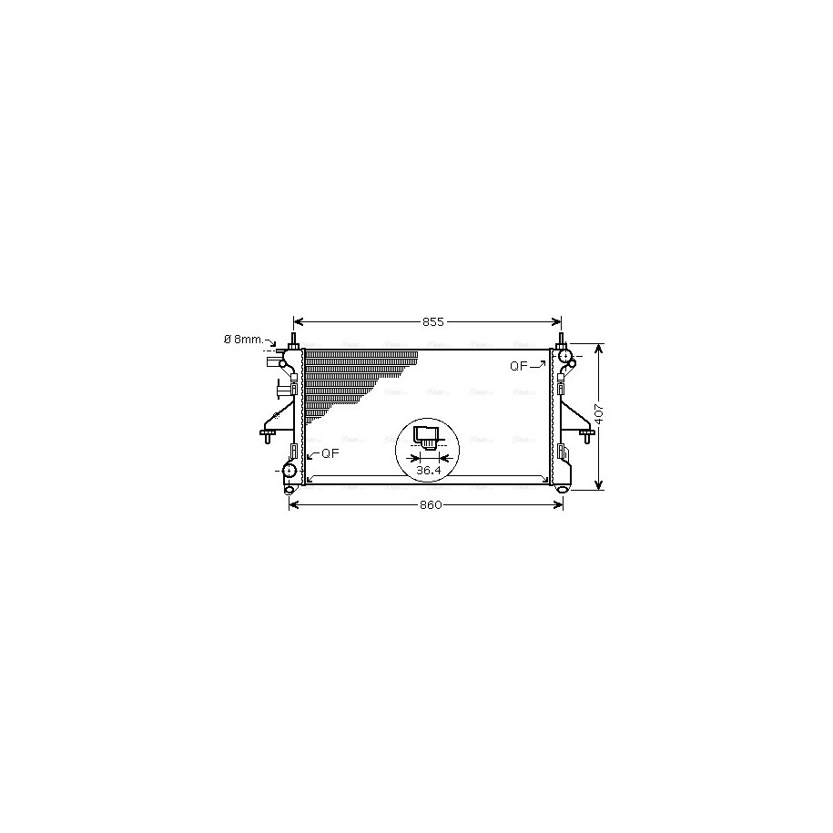 Radiator - Engine Cooling - AVA PEA2304
