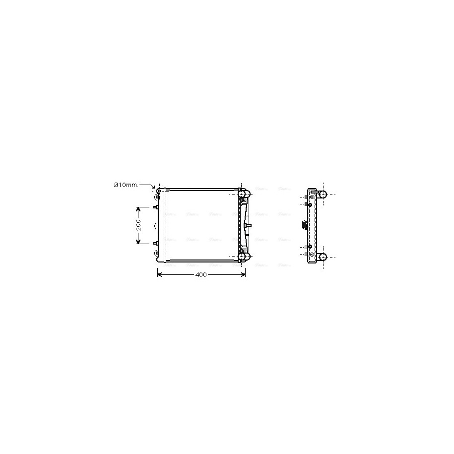 Radiator - Engine Cooling - AVA PR2037