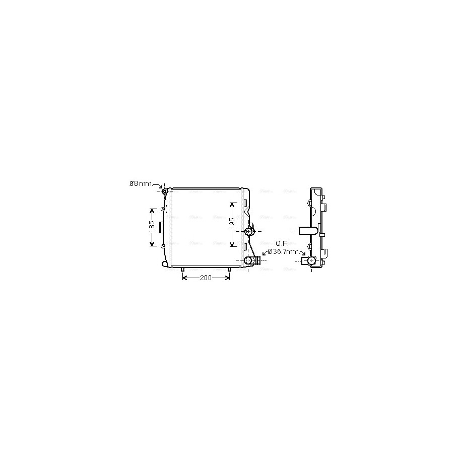 Radiator - Engine Cooling - AVA PR2054