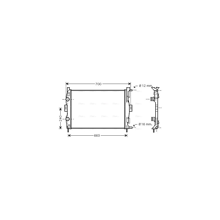 Radiator - Engine Cooling - AVA RT2306