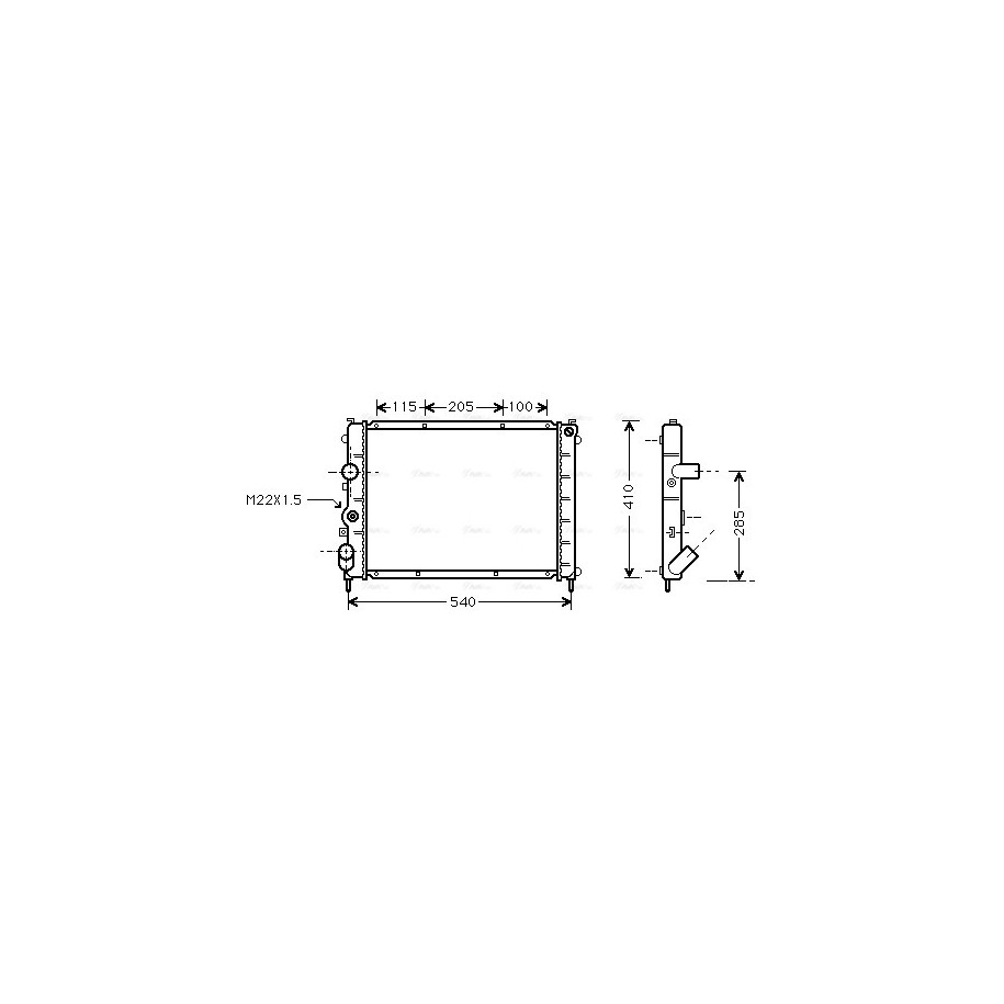 Radiator - Engine Cooling - AVA RTA2231