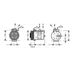 AC Compressor - AVA SBAK054