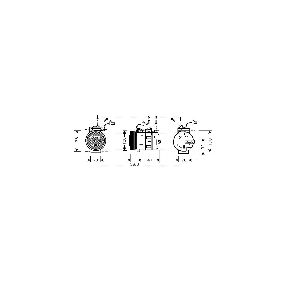AC Compressor - AVA SBAK054