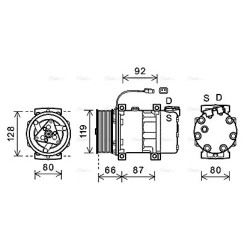 AC Compressor - AVA SCAK040
