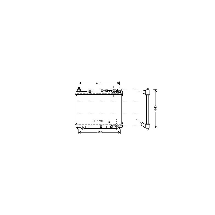 Radiator - Engine Cooling - AVA TO2258