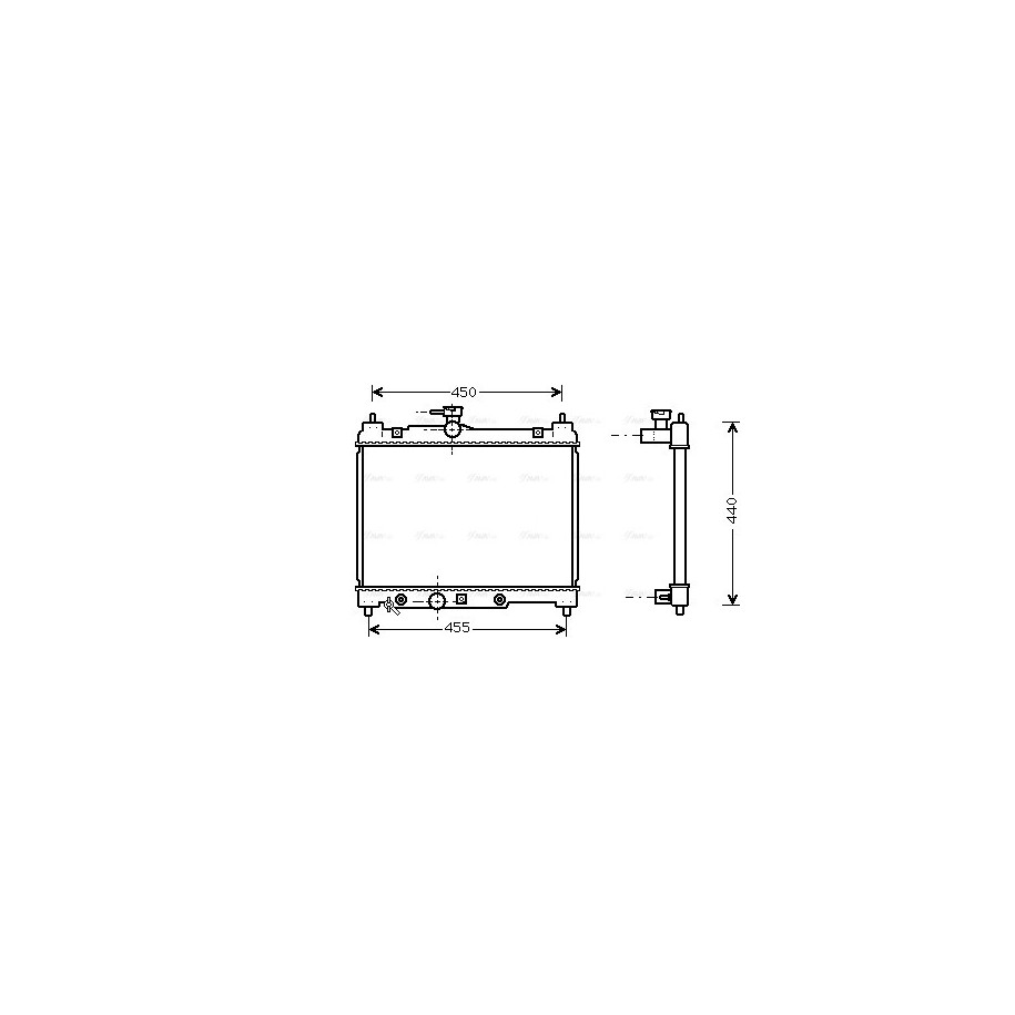 Radiator - Engine Cooling - AVA TO2287