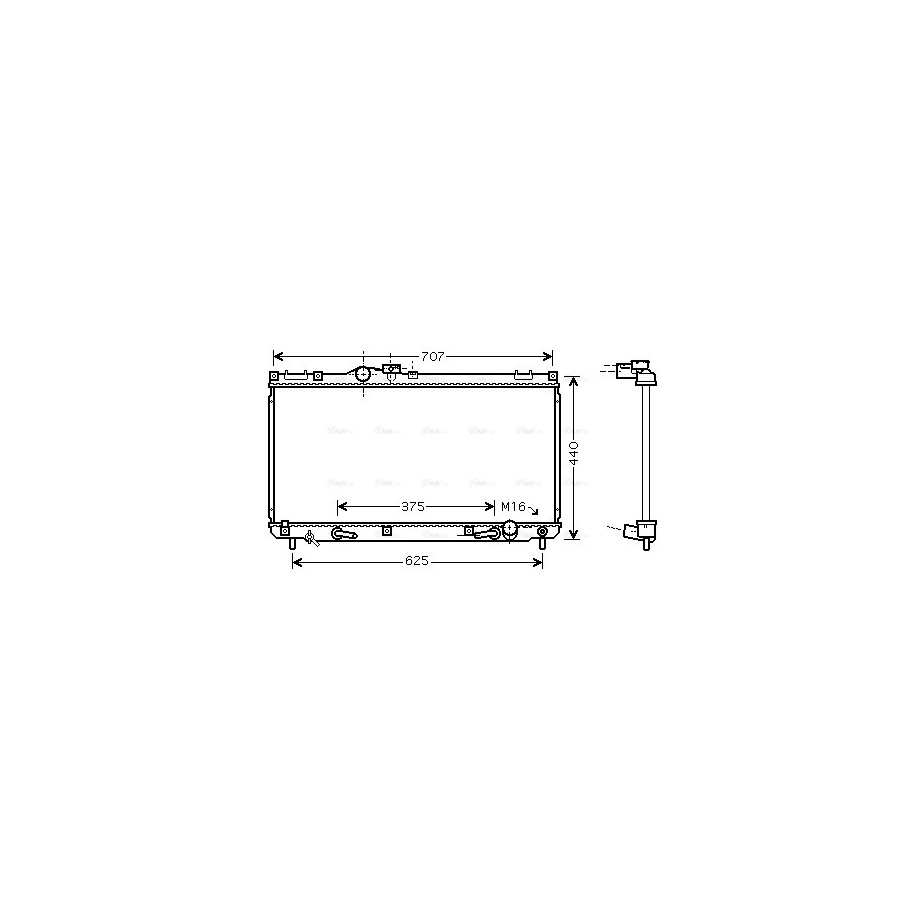 Radiator - Engine Cooling - AVA TO2322