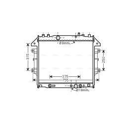 Radiator - Engine Cooling - AVA TO2496