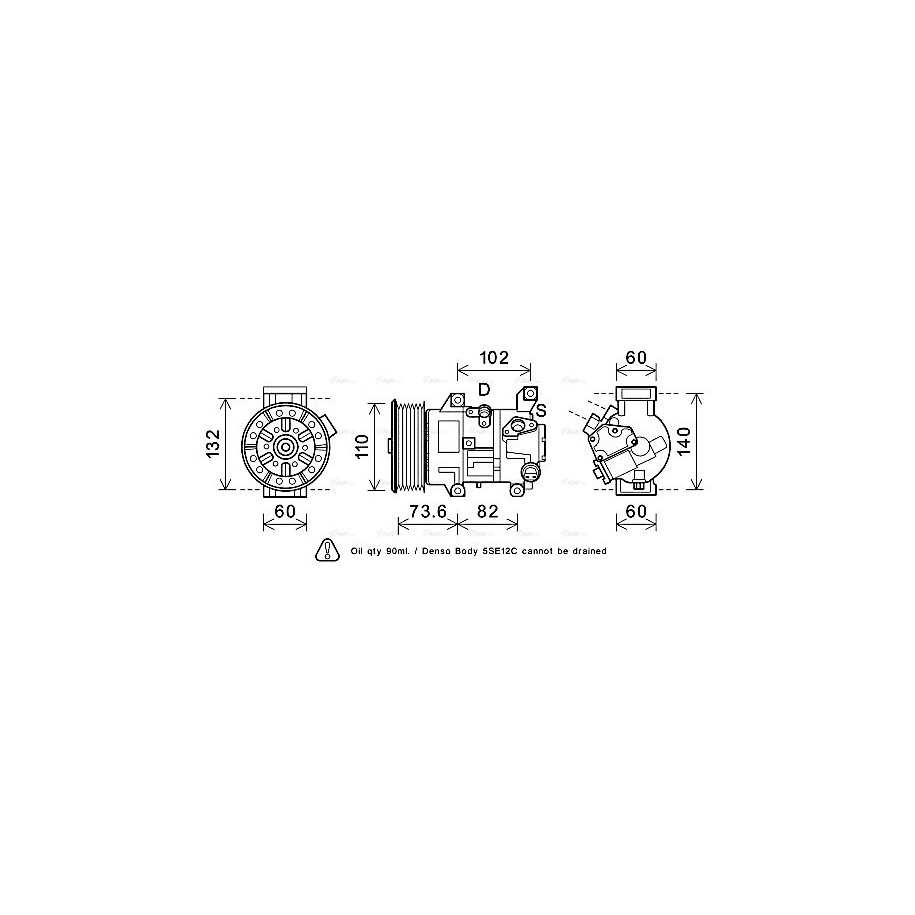 AC Compressor - AVA TOAK683