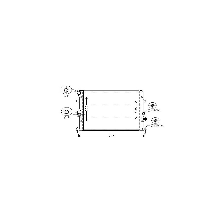 Radiator - Engine Cooling - AVA VNA2289