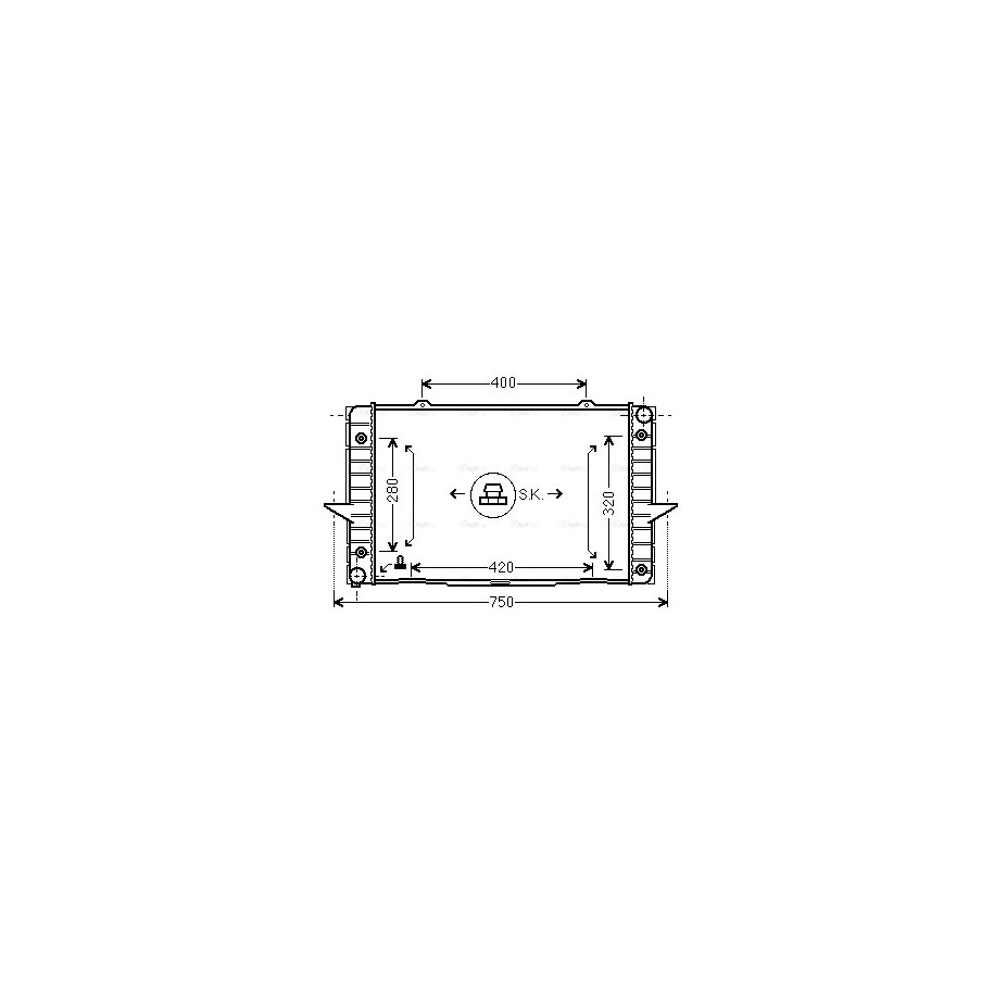 Radiator - Engine Cooling - AVA VO2093