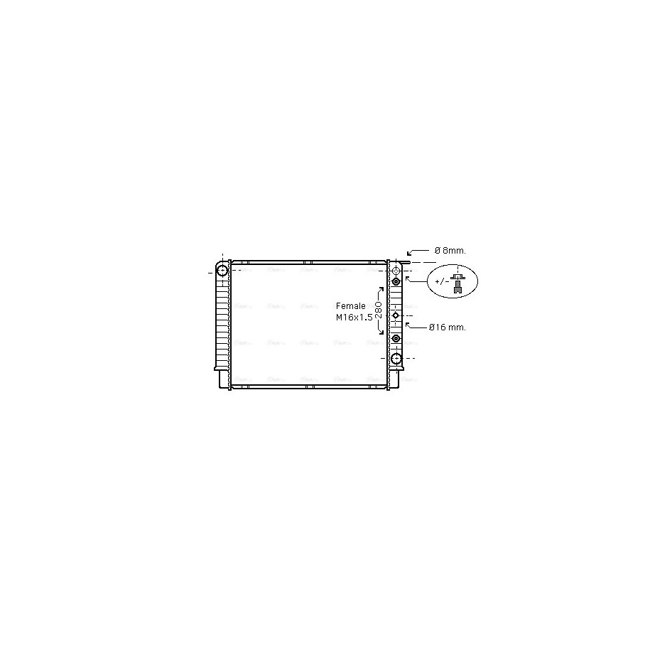 Radiator - Engine Cooling - AVA VO2098