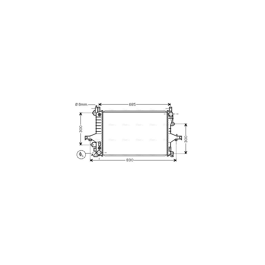 Radiator - Engine Cooling - AVA VO2115