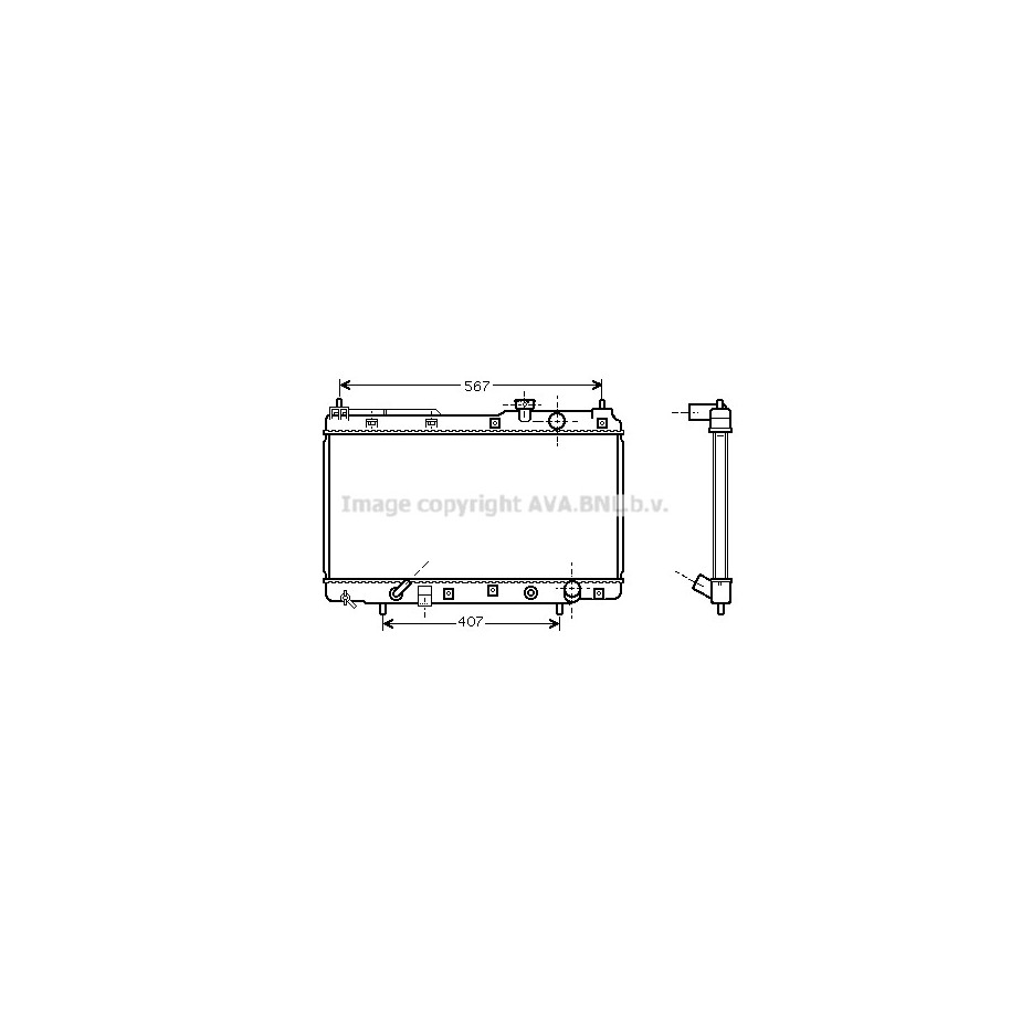 Radiator - Engine Cooling - AVA HDA2104