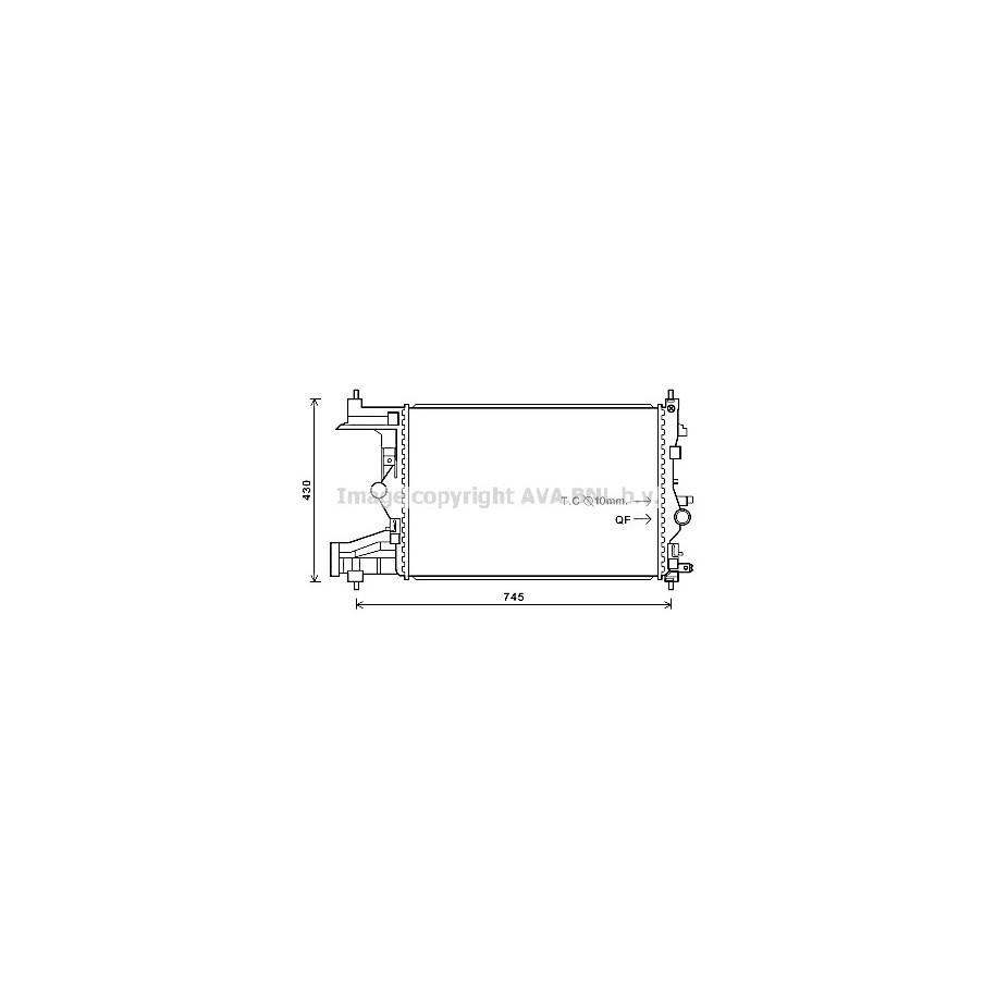 Radiator - Engine Cooling - AVA OLA2485
