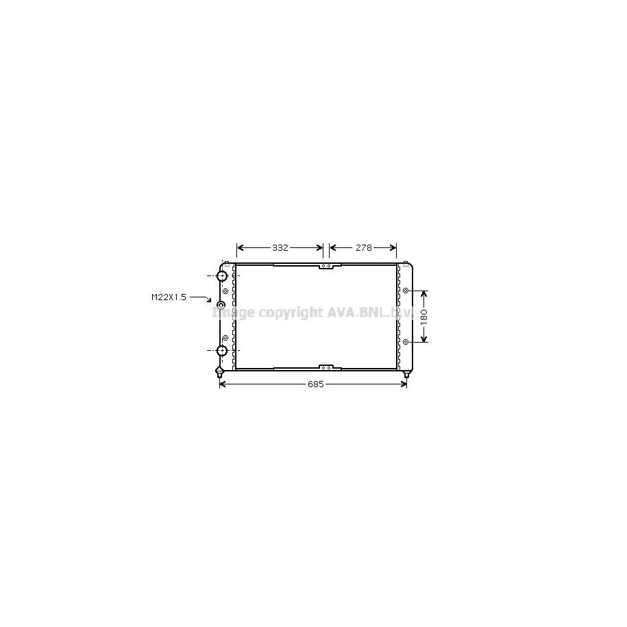 Radiator - Engine Cooling - AVA VNA2191