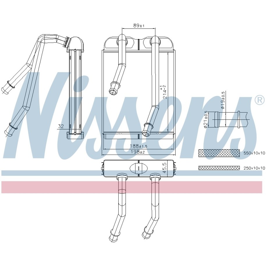 Interior Heating Heat Exchanger - Nissens 707227