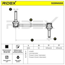 RIDEX Stabiliser Drop Link (Coupling Rod) 3229S0253 for MERCEDES