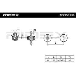 Stabiliser Drop Link RIDEX 3229S0236 for AUDI