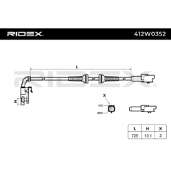 Wheel Speed Sensor RIDEX 412W0352 for PEUGEOT