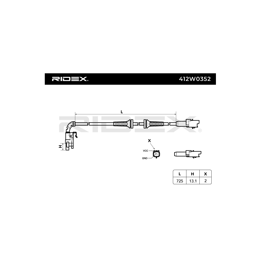 Wheel Speed Sensor RIDEX 412W0352 for PEUGEOT