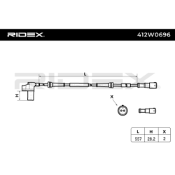 RIDEX Wheel Speed Sensor 412W0696 for RENAULT KANGOO