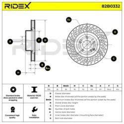 RIDEX Brake Disc 82B0332 for MERCEDES S-CLASS 220 421 08 12