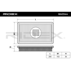 Air Filter RIDEX 8A0344 for MAZDA