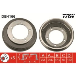 TRW Brake Drum DB4166 for FORD TRANSIT OE 92VB-1126-AA