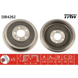 TRW Brake Drum DB4262 for SKODA