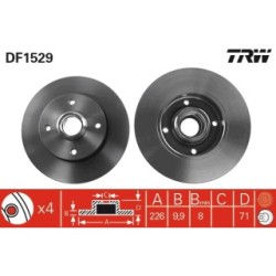 TRW Brake Disc DF1529 for SEAT