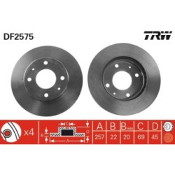TRW Brake Disc DF2575 for HYUNDAI SONATA OE 51712-33001