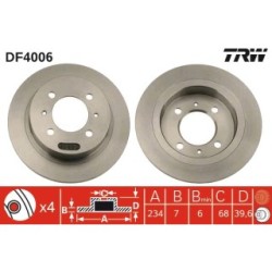 TRW Brake Disc DF4006 for NISSAN 100NX