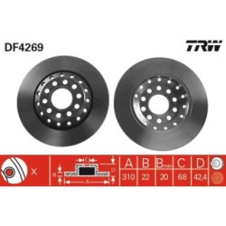 TRW Brake Disc DF4269 for AUDI