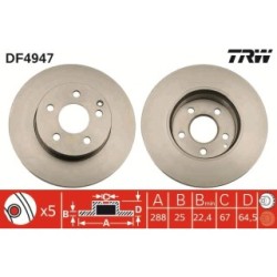 TRW Brake Disc DF4947 for MERCEDES C-CLASS OE A0004211912