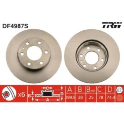 TRW Brake Disc DF4987S for IVECO DAILY OE 5801639518