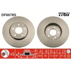 TRW Brake Disc DF6078S for MERCEDES E-CLASS OE 2114211212