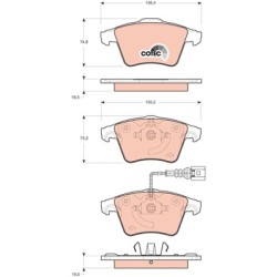 TRW Brake Pad Set GDB1721 for VW TOUAREG OE 7L6698151F