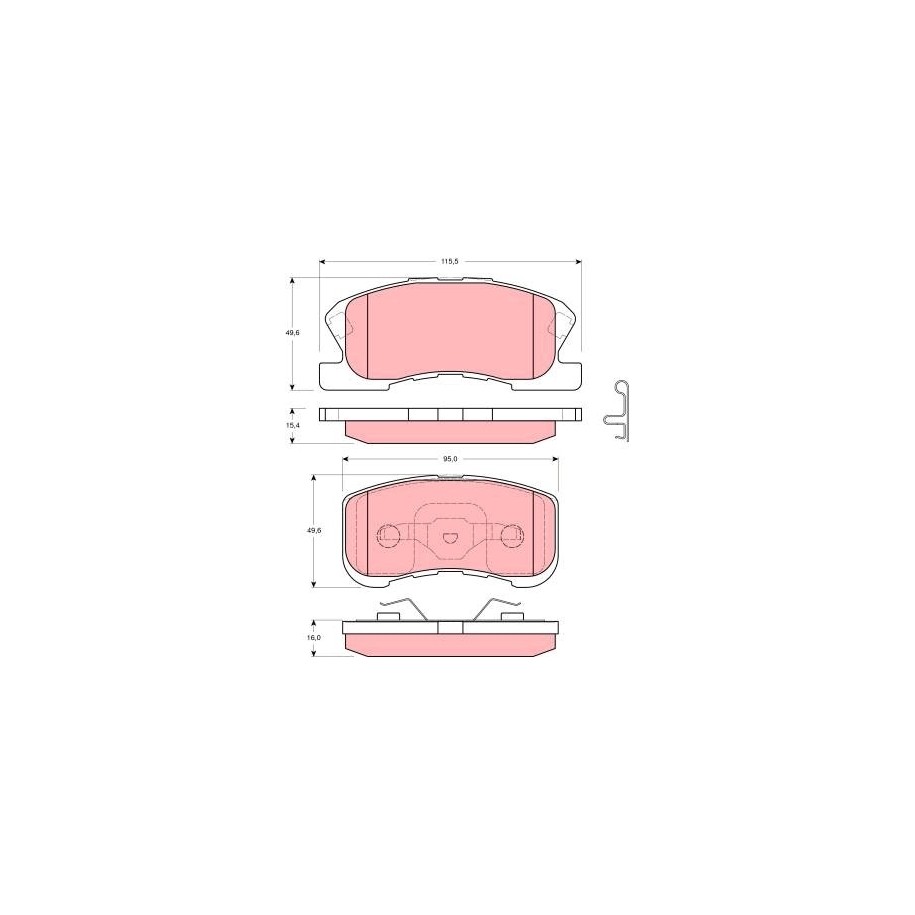 TRW Brake Pad Set GDB3220 for DAIHATSU