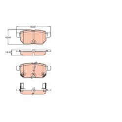 TRW Brake Pad Set GDB3454 for ASTON MARTIN