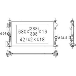 Radiator DCM2686 for VAUXHALL