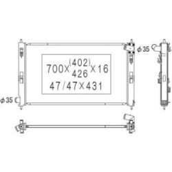Radiator DCM2532 for MITSUBISHI OE 1350A297