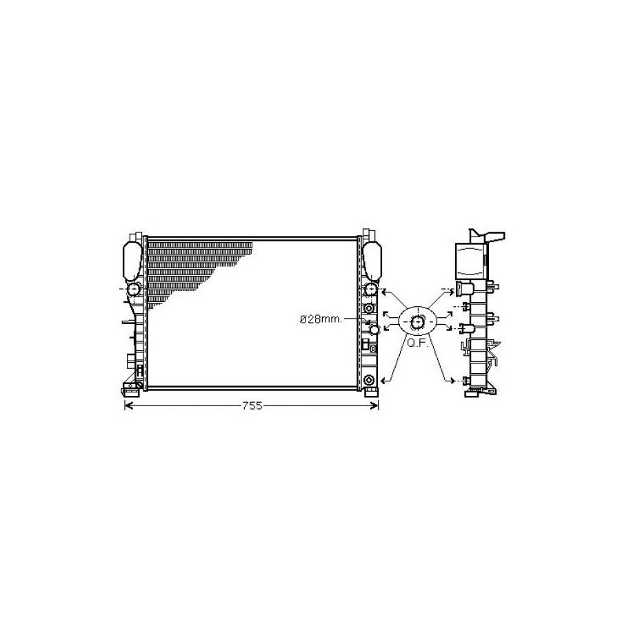 Radiator DCM2406 for MERCEDES CLS