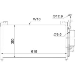 Condenser DCC1673 for MAZDA 2 OE C00361K39