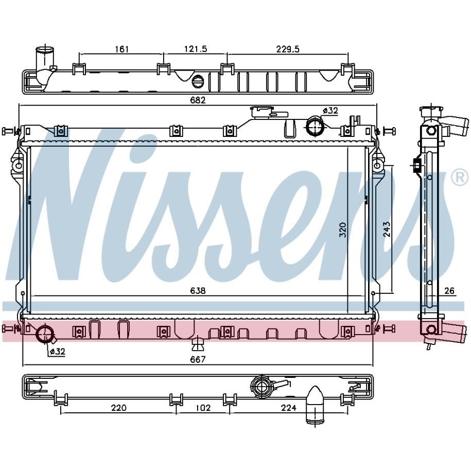 Engine Cooling Heat Exchanger - Nissens 68559